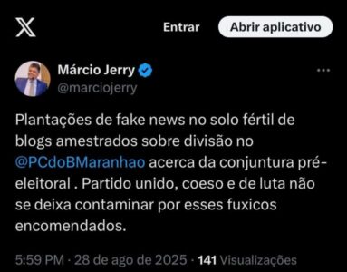 Jerry acusa o golpe sobre aliança comunista com Braide