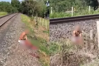 Suspeito de furto perde parte da perna ao tentar fugir em trem em movimento, no interior de SP
