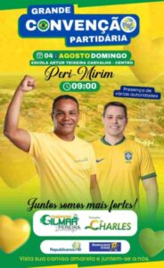 Grande convenção partidária Gilmar Pereira e Dr. Charles unidos por uma Peri Mirim melhor