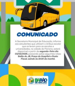 Prefeitura de Barão de Grajaú anuncia o retorno do transporte escolar para Floriano