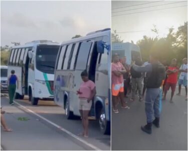 Manifestantes bloqueiam MA-208 entre Central e Bequimão