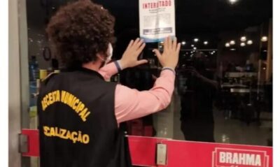 Fiscalização da prefeitura fecha choperia por descumprimento do Decreto que permite apenas 60% da capacidade