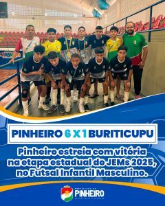 Na etapa Estadual do JEM’s, Pinheiro estreia com vitória no futsal masculino