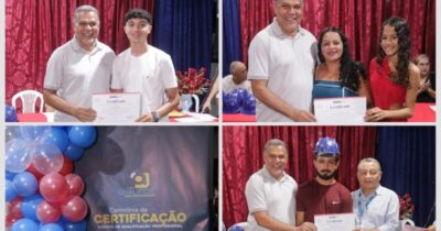 Prefeito Didi Moita participa da entrega de certificados em parceria entre SENAI e Prefeitura de Lago dos Rodrigues