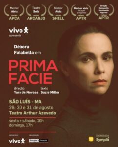 Débora Falabella apresenta “Prima Facie” em São Luís