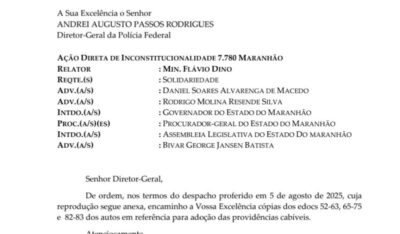 Dino encaminha com urgência à PF pedido de abertura de inquérito contra Brandão