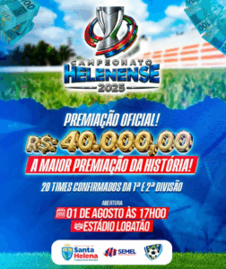 Campeonato Helenense de futebol vai pagar R$ 40 mil em prêmios