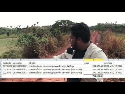 Vereadora Emileny de Trizidela do Vale, ganha quase MEIO MILHÂO de reais com licitações para construção de pontes no Pov. Barreiros, e ainda atrasa a entrega.