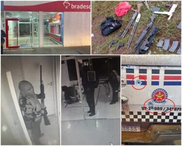 Bandidos morrem em confronto com a PM após assalto à agência do Bradesco em Sítio Novo