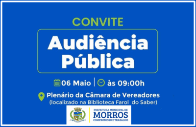 Prefeitura de Morros, convida população para participar de audiência pública de prestação de contas