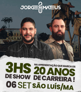 Jorge e Mateus confirmam show de 3 horas em São Luís