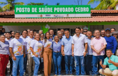 Juscelino e Luís Fernando num dia de entregas em Humberto de Campos