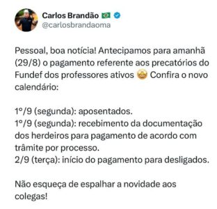 Nova parcela dos ‘Precatórios do Fundef’ será paga hoje no Maranhão