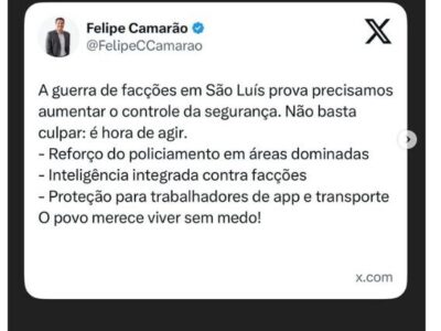 Após morte de motociclista, Após protesto de motociclistas, Felipe Camarão cobra combate às facções