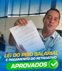 Prefeito Constâncio Souza sanciona lei do piso salarial para profissionais da enfermagem e anuncia pagamento do retroativo