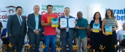 Prefeito de Alcântara Nivaldo Araujo junta-se a governador e vice para lançar programa de alfabetização