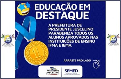 Prefeito Dr. Pedro Paulo, parabeniza alunos aprovados no IEMA e IFMA