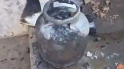 Explosão de botijão provoca incêndio em residência