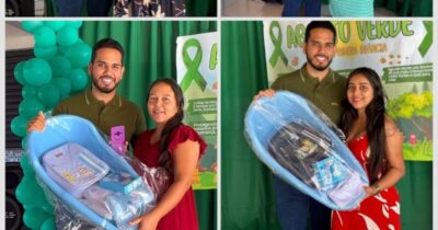 Prefeito Jacinto Neto entrega kits de enxoval na Campanha Agosto Verde em São Raimundo Doca Bezerra
