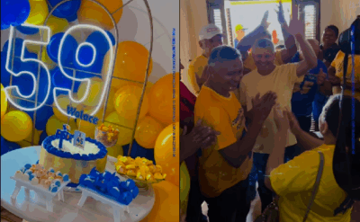 Walace Azevedo, foi surpreendido pelos amigos e parentes no dia de seu aniversário de 59 anos