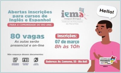 IEMA Bilíngue promove cursos de Inglês e Espanhol para a comunidade do Rio Anil