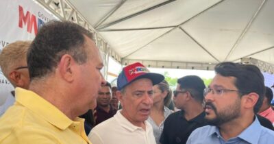 Prefeito Dr Rômulo participa de eventos em Bequimão com o Governador Carlos Brandão e pede estrada de Anajatuba até Cajapió