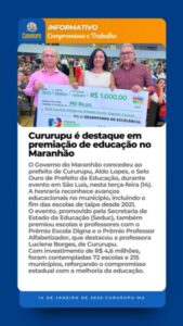 Cururupu é destaque em premiação de educação no Maranhão
