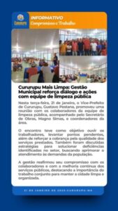 Cururupu Mais Limpa: Gestão Municipal reforça diálogo e ações com equipe de limpeza pública