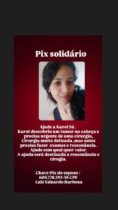Jovem de Pastos Bons enfrenta tumor cerebral e precisa de ajuda urgente para custear cirurgia