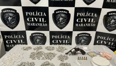 Em Timon, mulher é presa pela Polícia Civil com drogas e arma de fogo