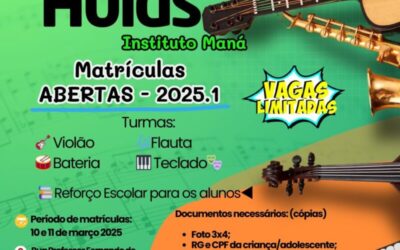 Volta às Aulas Instituto Maná! Matrículas abertas!
