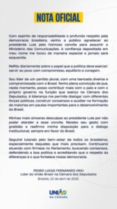 Pedro Lucas recusa convite para ministério