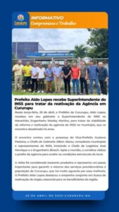 Prefeito Aldo Lopes recebe Superintendente do INSS para tratar da reativação da agência em Cururupu