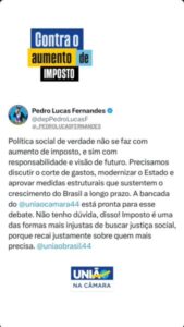 Pedro Lucas contra o aumento de imposto