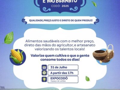 3ª edição da Feira da Agricultura Familiar e Artesanato acontecerá na EXPOCODÓ 2025