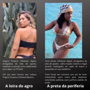 DOIS PESOS E DUAS MEDIDAS: Uma é tratada como celebridade e a outra está presa por um crime impossível