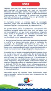 Prefeitura de Bequimão desmente fake news sobre qualificação de professores e reafirma compromisso com a educação