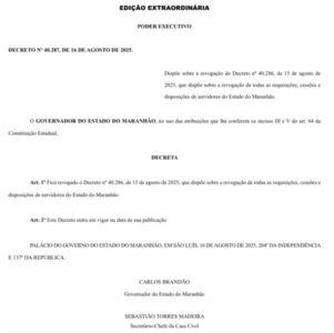 Governador Carlos Brandão revoga decreto que suspendia requisições e cessões de servidores no Maranhão