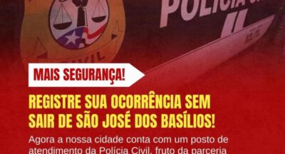 Prefeitura de São José dos Basílios facilita registro de ocorrências com novo posto de atendimento local