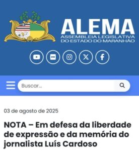 Assembleia Legislativa sai em defesa da memória do jornalista Luís Cardoso e repudia ataque de influencer presa