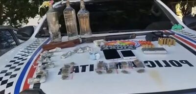 Polícia Militar desarticula ponto de drogas e apreende armas e entorpecentes em Trizidela do Vale