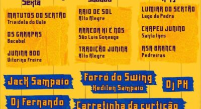 Confira a programação do “São João do Povo” em Lago da Pedra