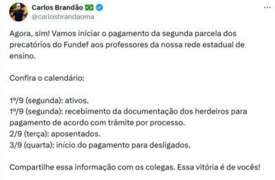Governo do Maranhão divulga calendário de pagamento dos precatórios do Fundef
