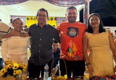 Marcos Miranda prestigia São João de Lago do Junco ao lado da esposa Marlene Miranda