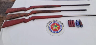 Polícia Militar apreende três armas de fogo no bairro Campinho, em Pinheiro