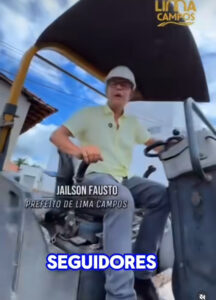 Prefeito JAILSON FAUSTO, Segue trabalhando com planejamento e dedicação, para fazer a maior gestão de resultados da história de Lima Capos, Prefeito Trabalhador.