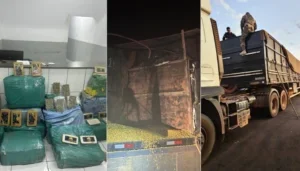 PRF apreende mais de 360 kg de drogas escondidas em caminhão de milho na BR-230, no Maranhão