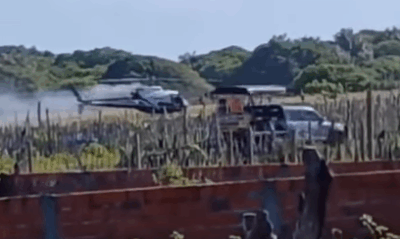 Helicóptero pega fogo e faz pouso de emergência nos Lençóis Maranhenses