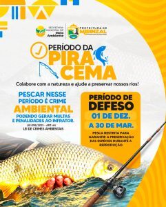 Prefeitura de Mirinzal alerta para o período da piracema, proteção e cuidado com o meio ambiente