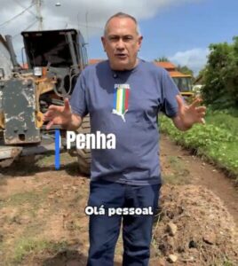Dino Penha reforça compromisso com São Bento e fiscaliza obras de asfaltamento